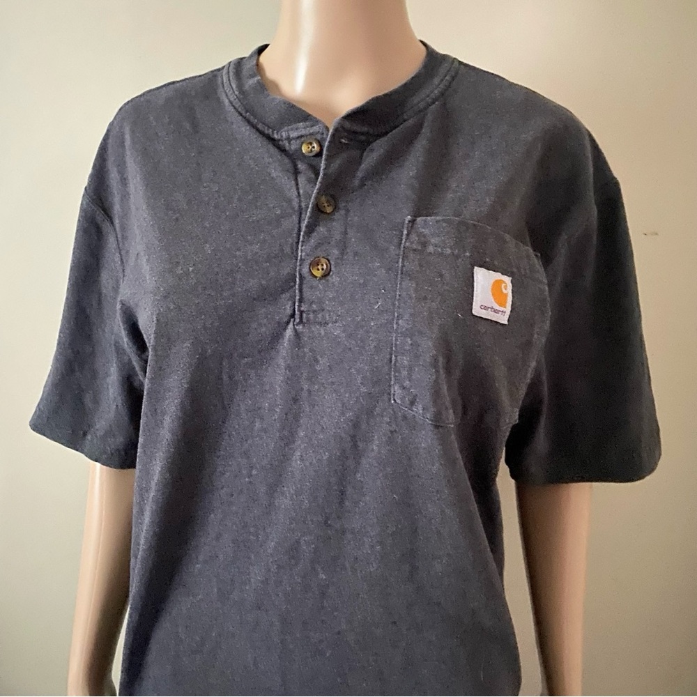 Carhartt Henley pocket charcoal tshirt, men’s small